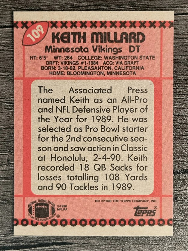 1990 Topps #109 Keith Millard