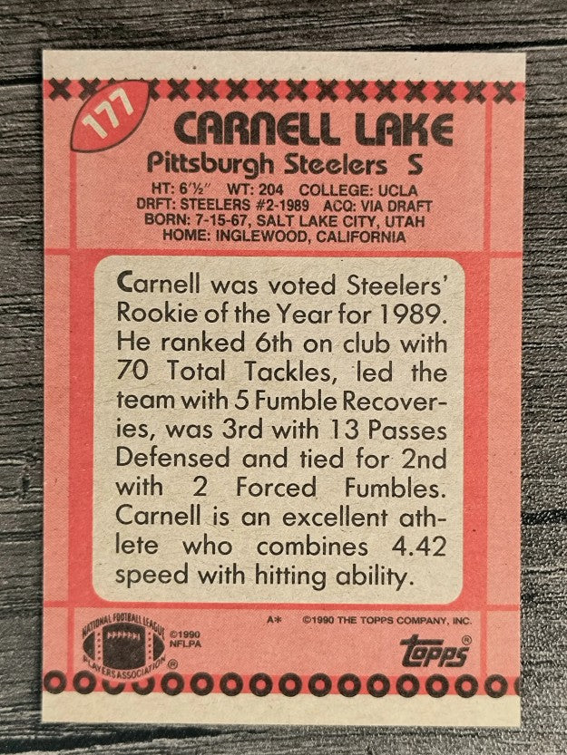 1990 Topps #177 Carnell Lake