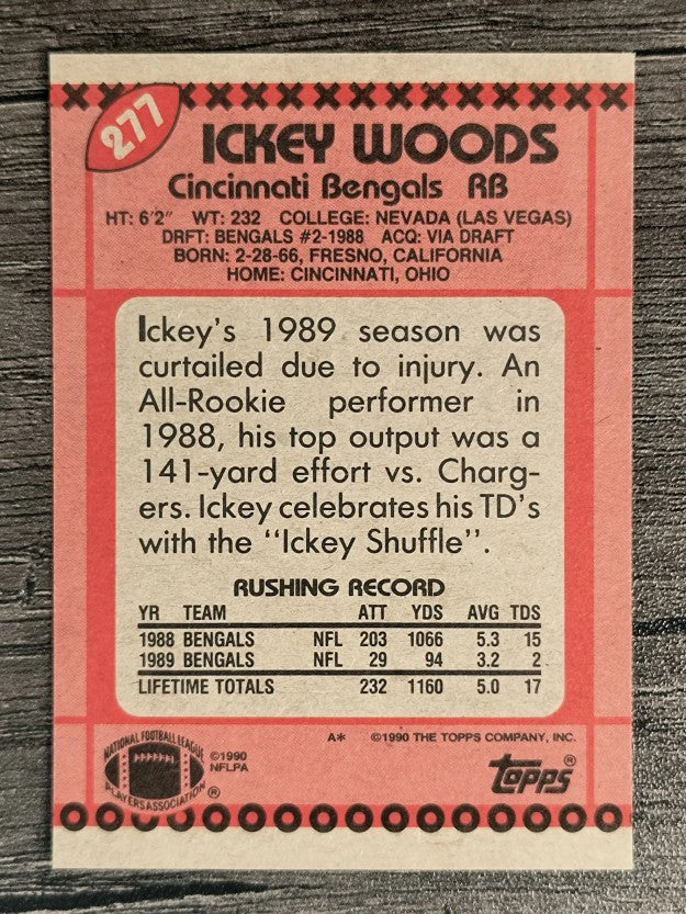 1990 Topps #277 Ickey Woods