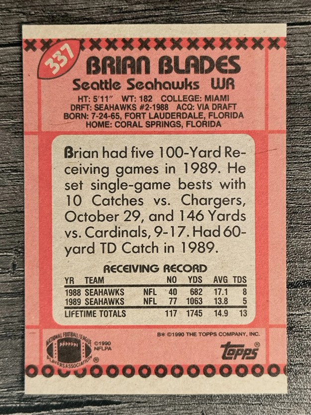 1990 Topps #337 Brian Blades
