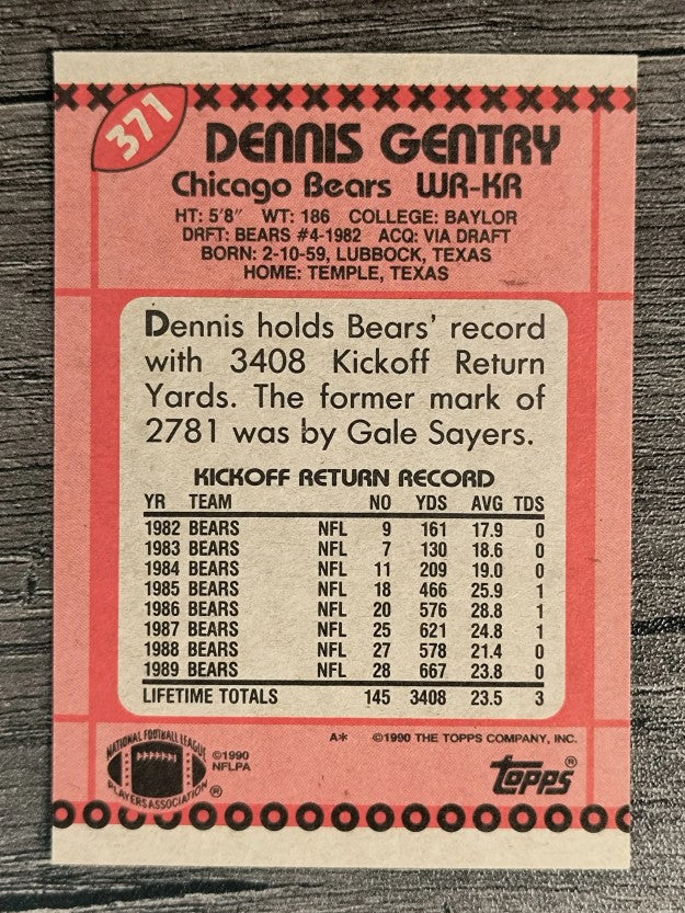 1990 Topps #371 Dennis Gentry