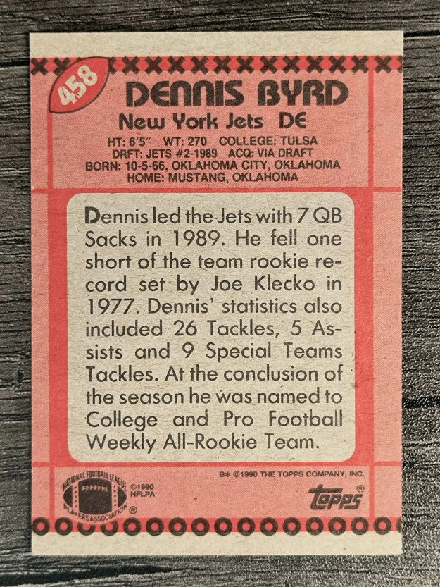 1990 Topps #458 Dennis Byrd RC