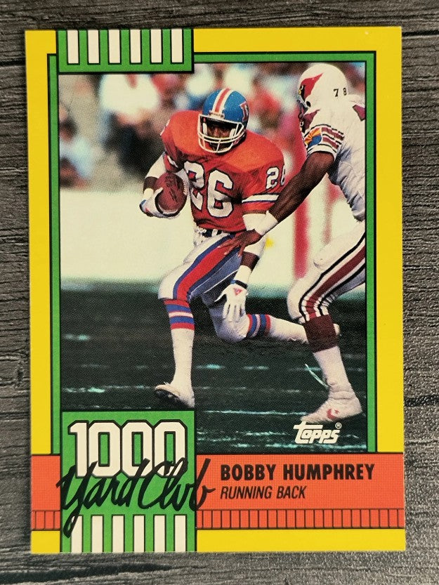 1990 Topps 1000 Yard Club Disclaimer Back #17 Bobby Humphrey