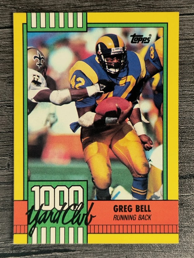 1990 Topps 1000 Yard Club Disclaimer Back #20 Greg Bell