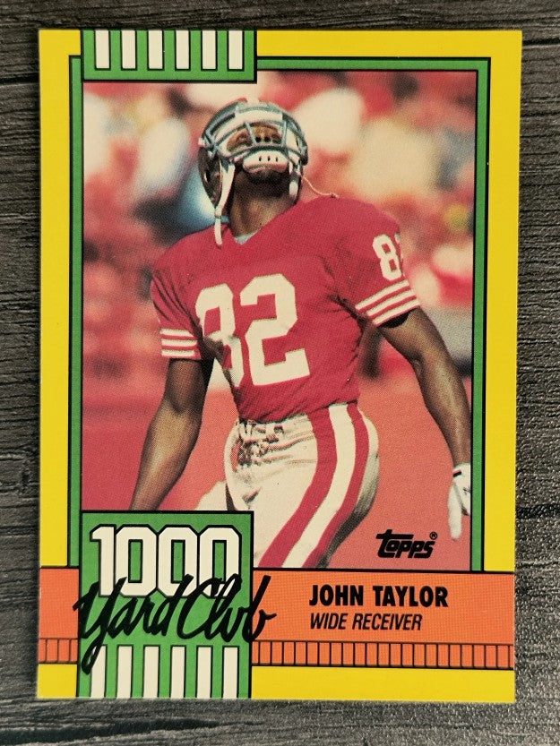 1990 Topps 1000 Yard Club Disclaimer Back #24 John Taylor