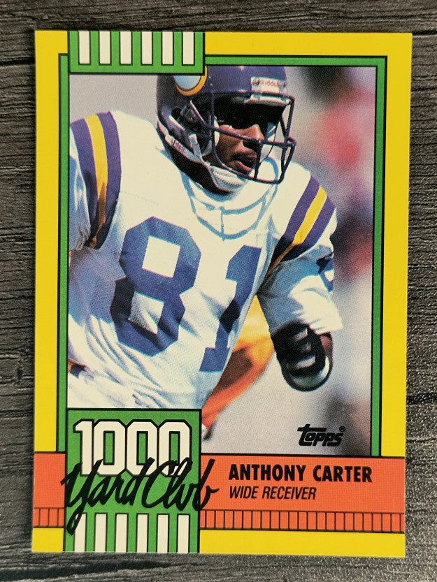 1990 Topps 1000 Yard Club Disclaimer Back #26 Anthony Carter