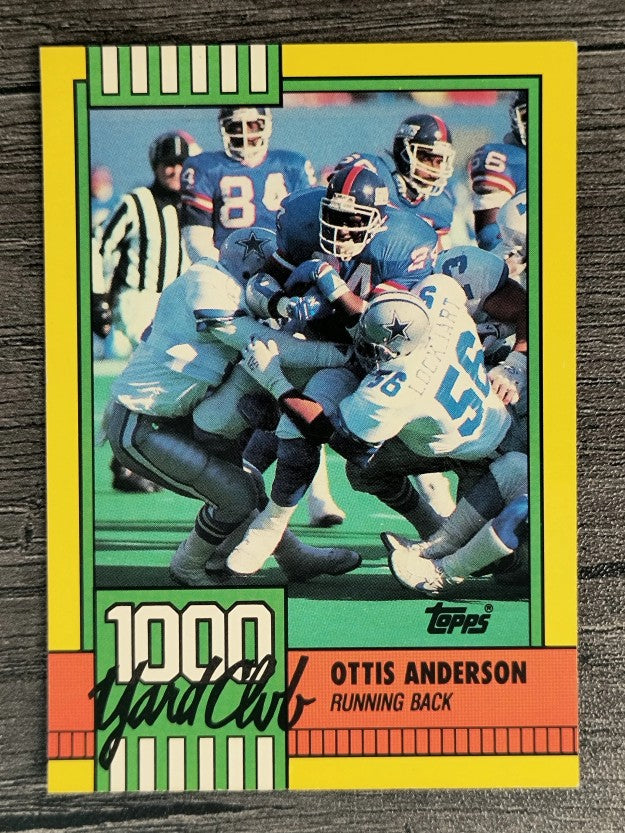 1990 Topps 1000 Yard Club Disclaimer Back #29 Ottis Anderson