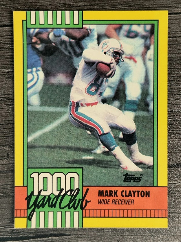 1990 Topps 1000 Yard Club Disclaimer Back #30 Mark Clayton