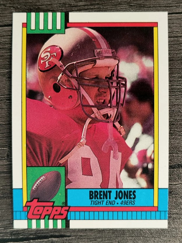 1990 Topps Disclaimer Back #14 Brent Jones RC
