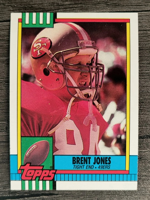1990 Topps Disclaimer Back #14 Brent Jones RC