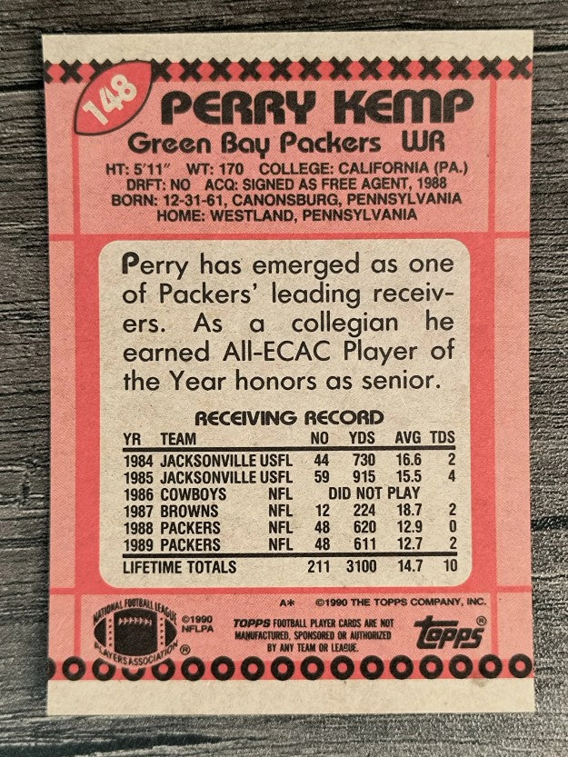 1990 Topps Disclaimer Back #148 Perry Kemp