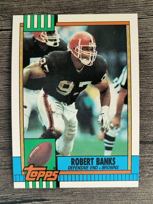 1990 Topps Disclaimer Back #162 Robert Banks DE