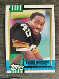 1990 Topps Disclaimer Back #189 Dwayne Woodruff