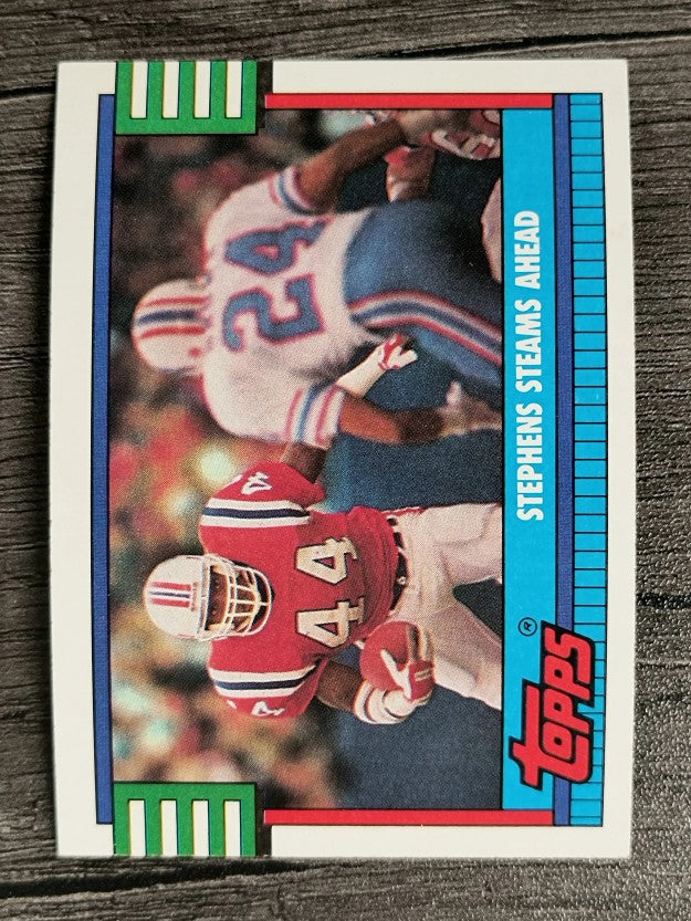 1990 Topps Disclaimer Back #521A Patriots Team/John Stephens