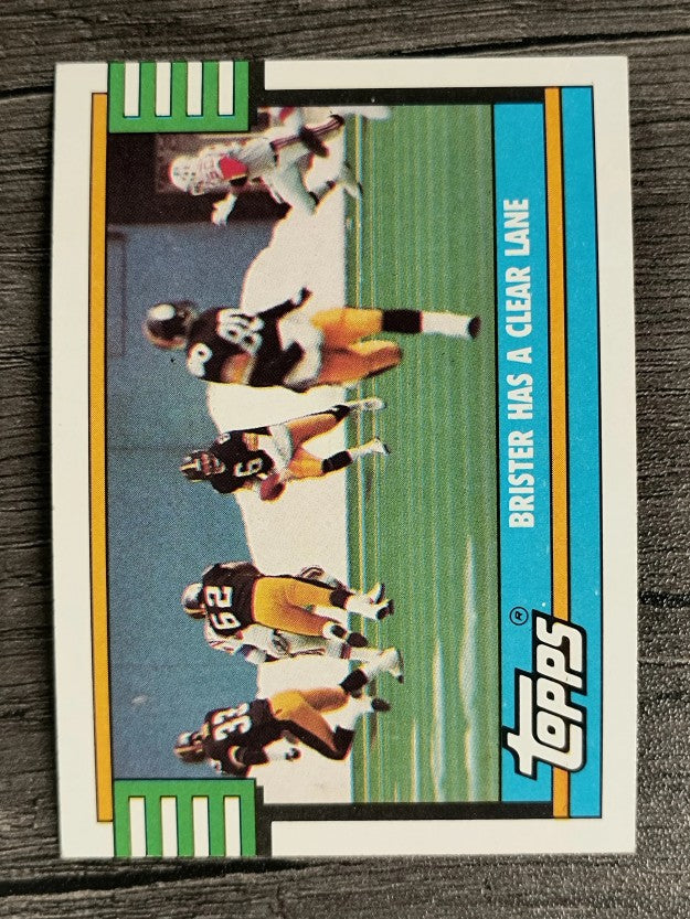 1990 Topps Disclaimer Back #527B Steelers Team/Bubby Brister/no hash marks