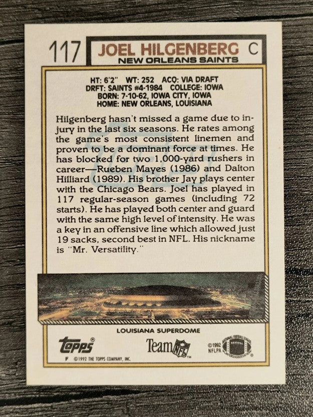 1992 Topps #117 Joel Hilgenberg