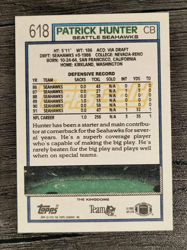 1992 Topps Gold #618 Patrick Hunter