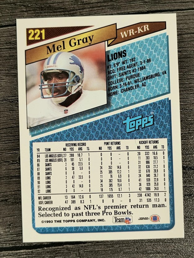 1993 Topps #221 Mel Gray