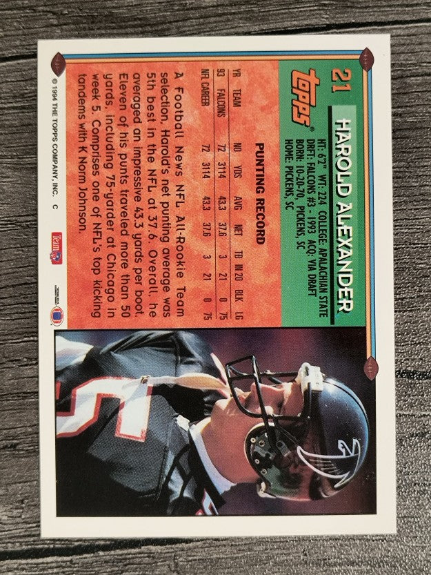 1994 Topps #21 Harold Alexander