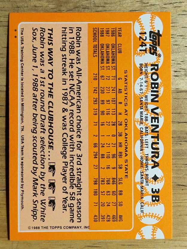1988 Topps Traded #124T Robin Ventura OLY XRC
