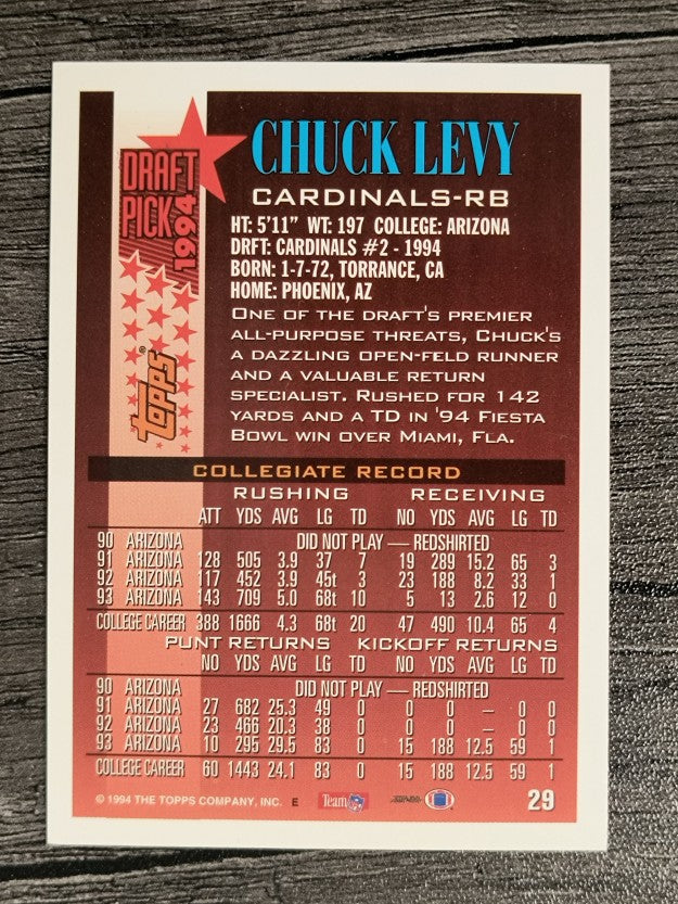 1994 Topps #29 Chuck Levy RC