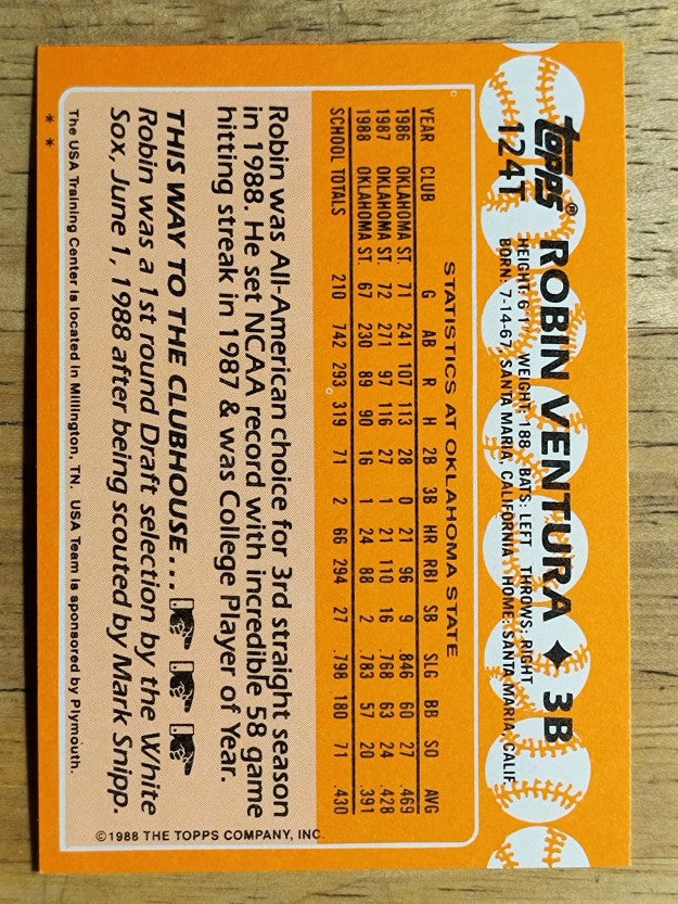 1988 Topps Traded #124T Robin Ventura OLY XRC