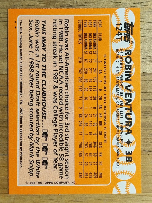 1988 Topps Traded #124T Robin Ventura OLY XRC