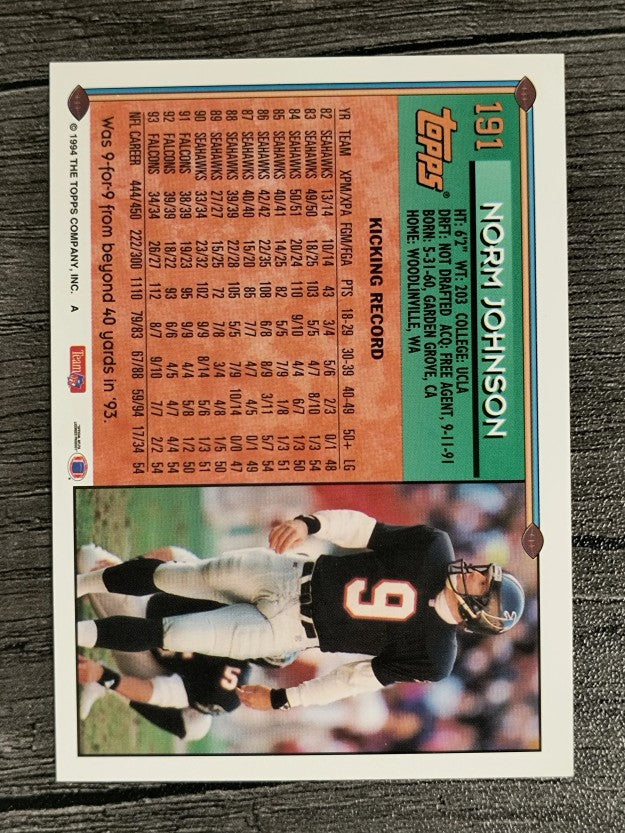 1994 Topps #191 Norm Johnson