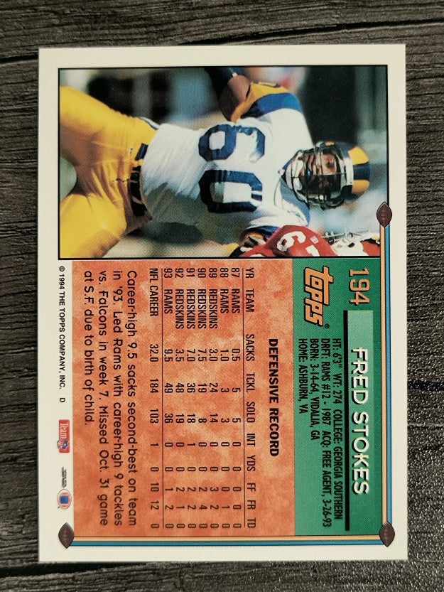 1994 Topps #194 Fred Stokes