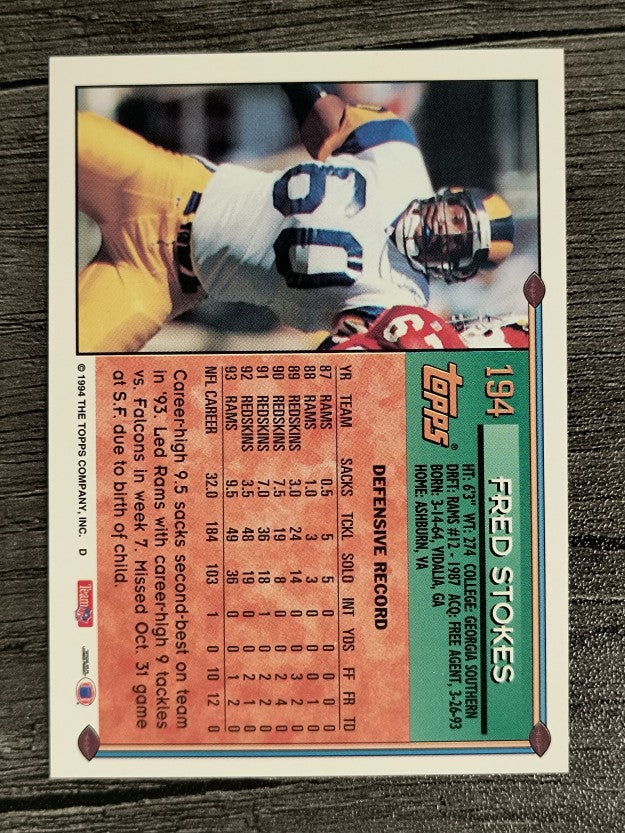 1994 Topps #194 Fred Stokes