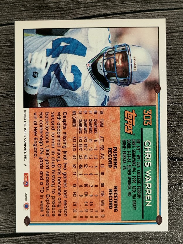 1994 Topps #303 Chris Warren