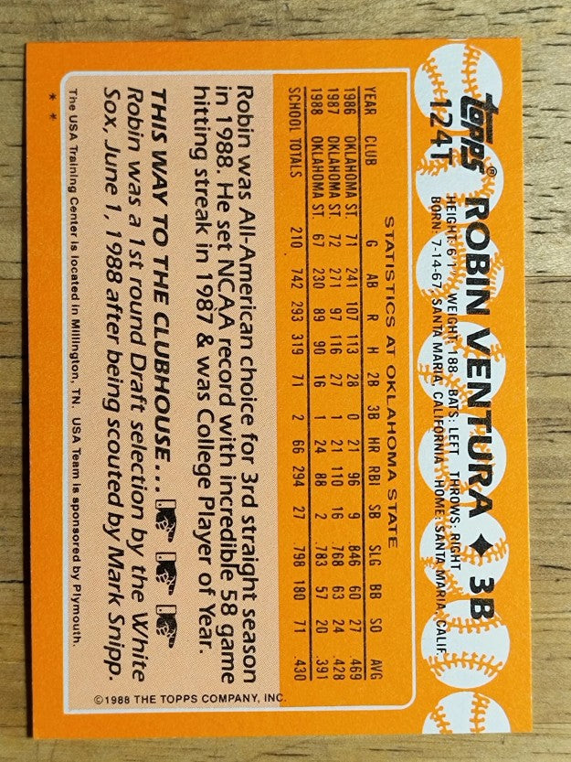 1988 Topps Traded #124T Robin Ventura OLY XRC