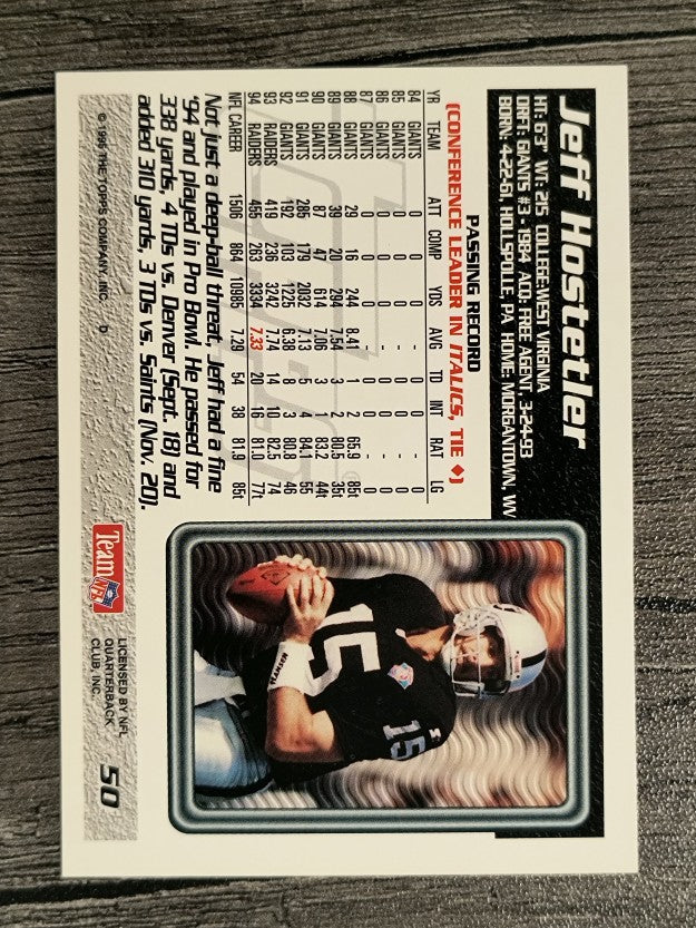 1995 Topps #50 Jeff Hostetler