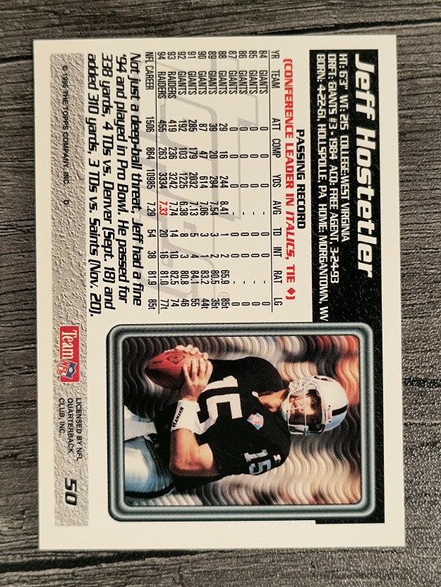 1995 Topps #50 Jeff Hostetler