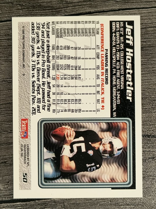 1995 Topps #50 Jeff Hostetler