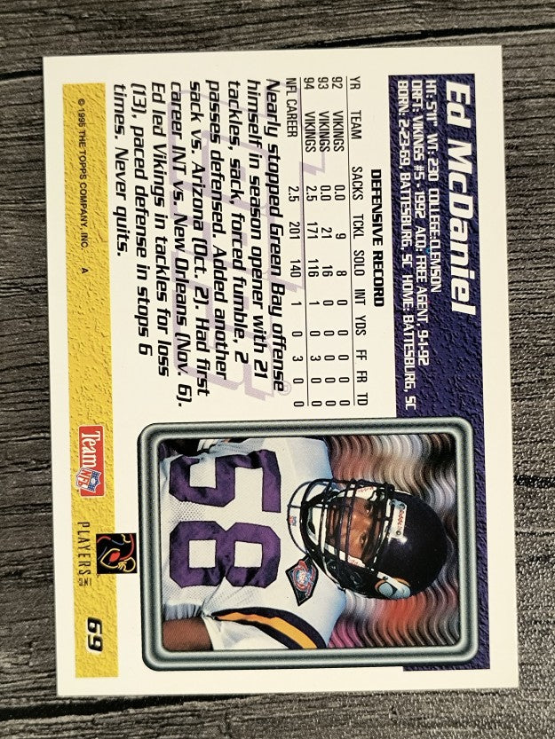 1995 Topps #69 Ed McDaniel