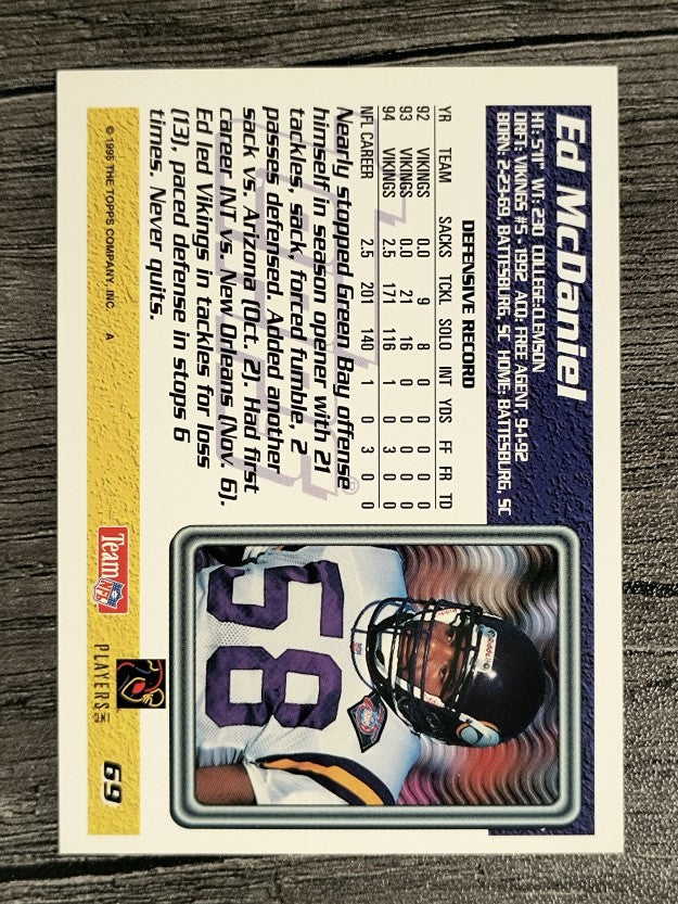 1995 Topps #69 Ed McDaniel
