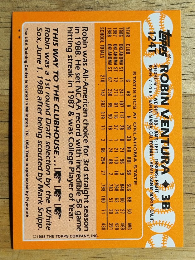 1988 Topps Traded #124T Robin Ventura OLY XRC