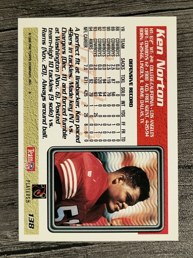 1995 Topps #138 Ken Norton Jr.