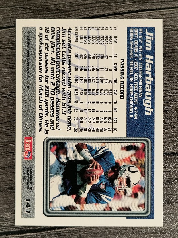 1995 Topps #143 Jim Harbaugh