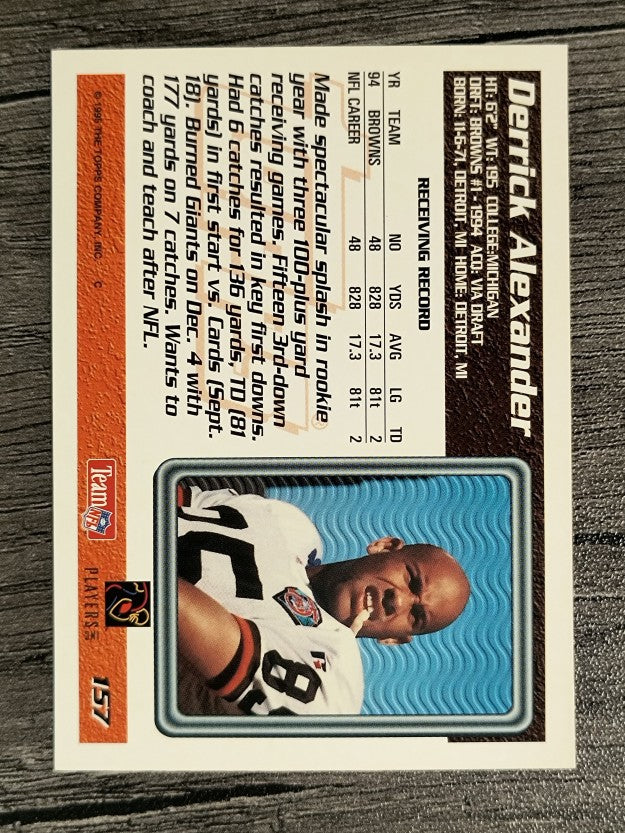 1995 Topps #157 Derrick Alexander WR