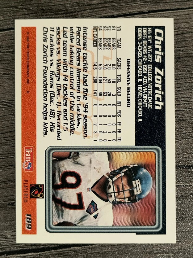 1995 Topps #189 Chris Zorich