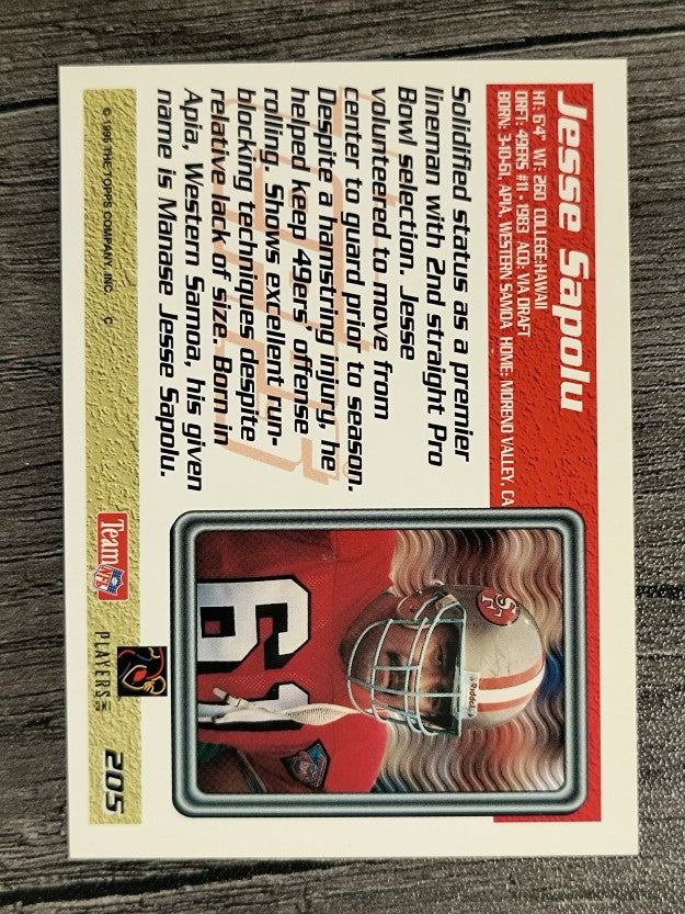 1995 Topps #205 Jesse Sapolu