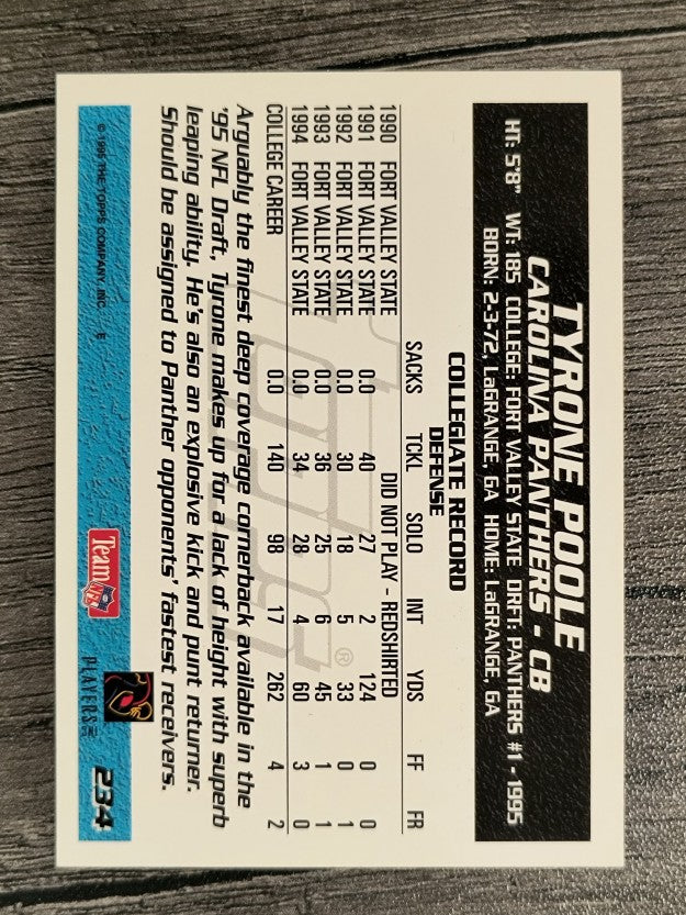 1995 Topps #234 Tyrone Poole RC