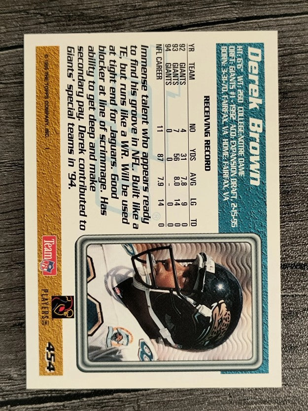 1995 Topps #454 Derek Brown TE