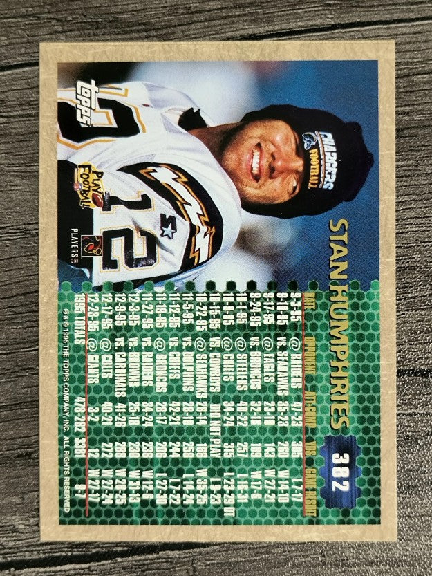 1996 Topps #382 Stan Humphries TYC