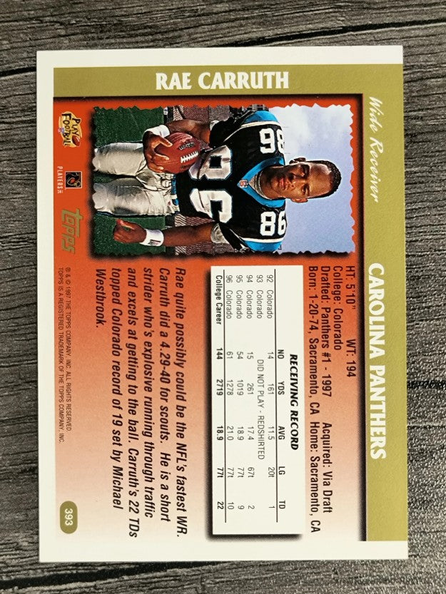1997 Topps Minted in Canton #393 Rae Carruth