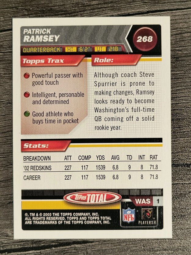 2003 Topps Total #268 Patrick Ramsey