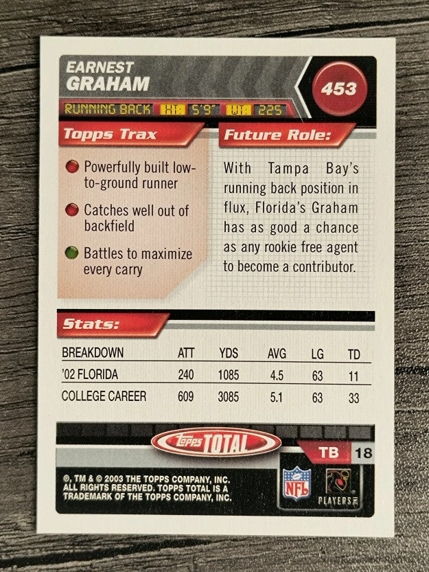 2003 Topps Total #453 Earnest Graham RC