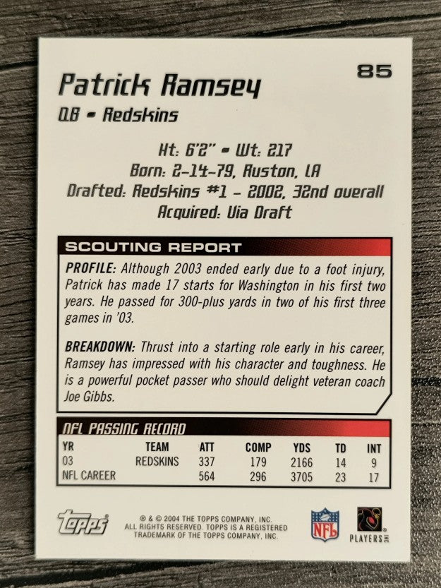 2004 Topps Draft Picks and Prospects Chrome #85 Patrick Ramsey